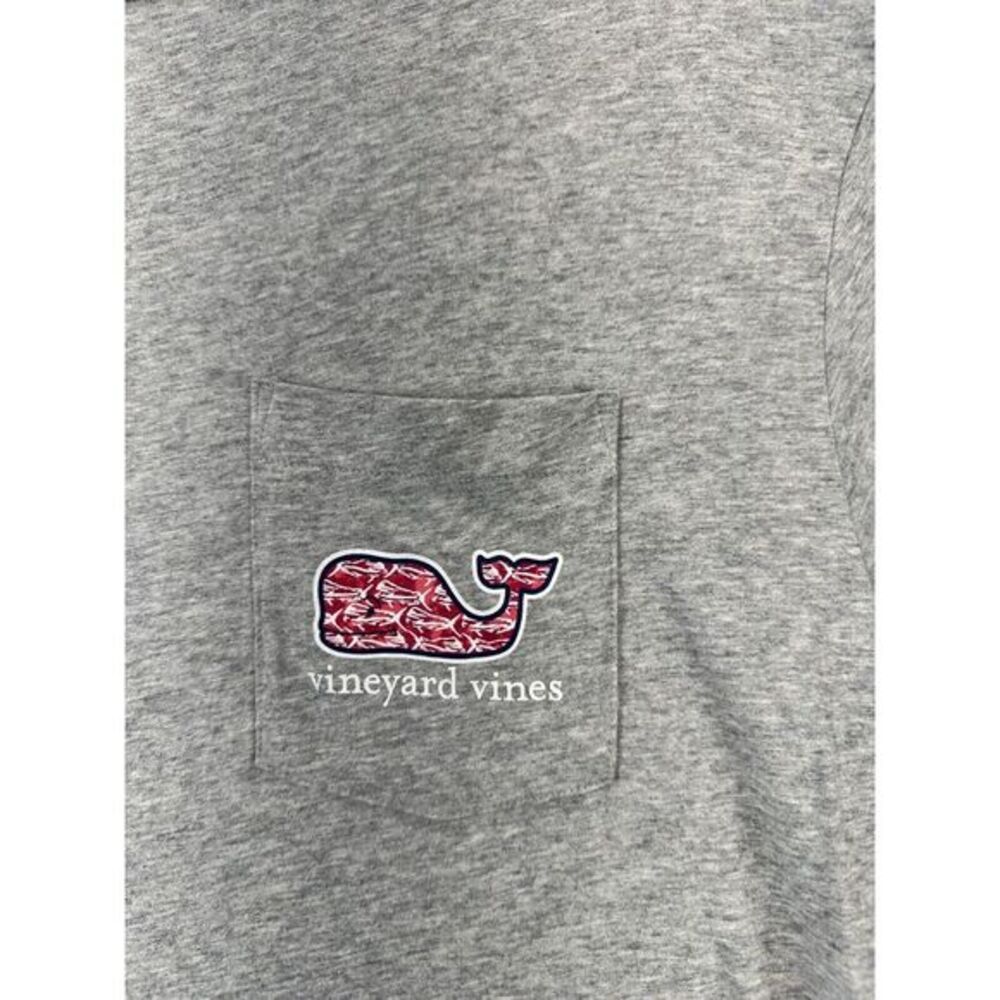 Vineyard Vines T-Shirt Adult Large Grey Graphic Print Pocket Long Sleeve Tee Men - Picture 5 of 10